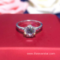 18K White Gold Rhodium Plating Moissanite Diamond Ring